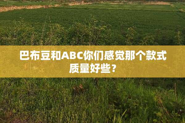巴布豆和ABC你们感觉那个款式质量好些？