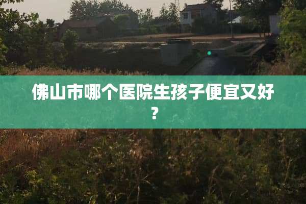 佛山市哪个医院生孩子便宜又好？