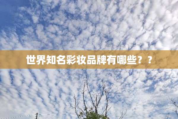 世界知名彩妆品牌有哪些？？