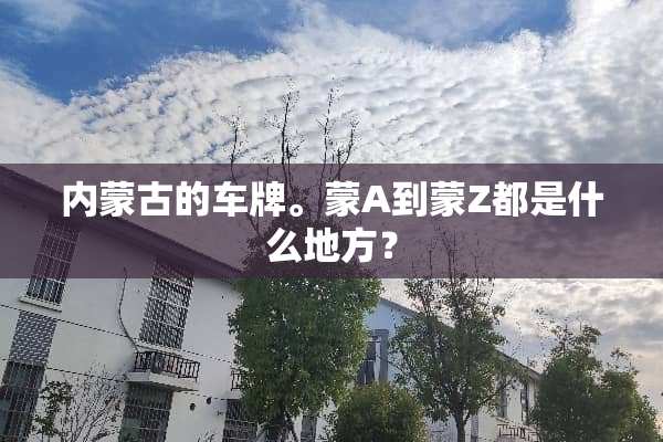 ***的车牌。蒙A到蒙Z都是什么地方？