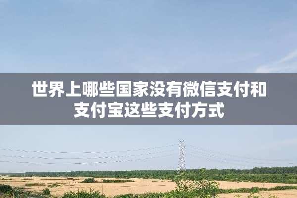 世界上哪些国家没有微信支付和支付宝这些支付方式