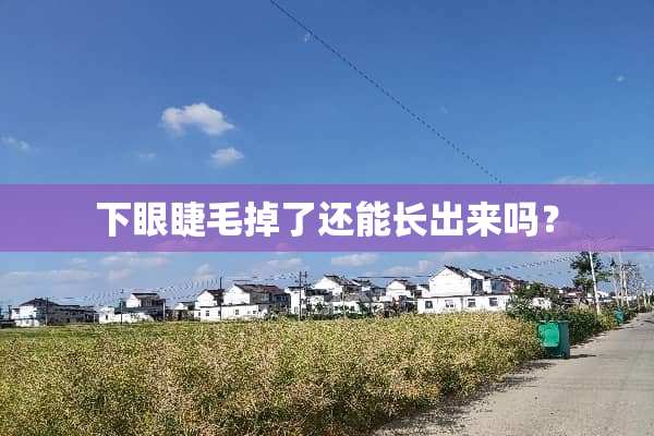 下眼睫毛掉了还能长出来吗？