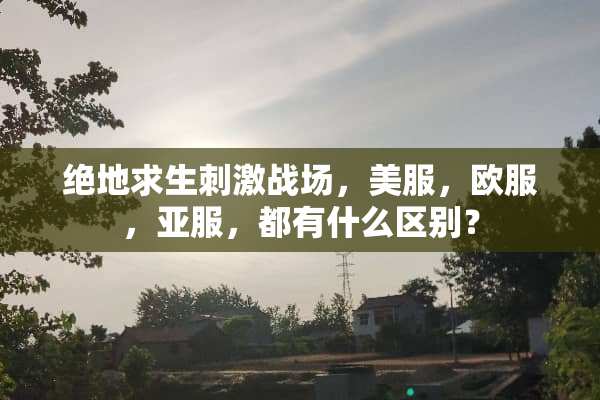 绝地求生**战场，美服，欧服，亚服，都有什么区别？