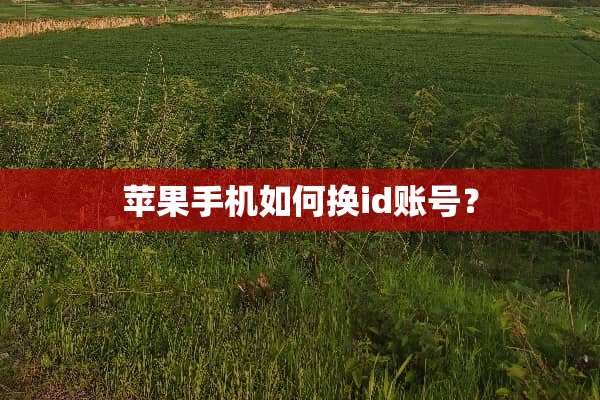 苹果手机如何换id账号？