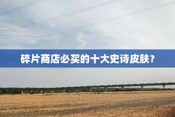 碎片商店必买的十**诗皮肤？