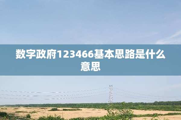 数字**123466基本思路是什么意思