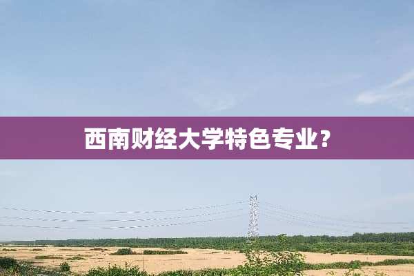 西南财经大学特色专业？