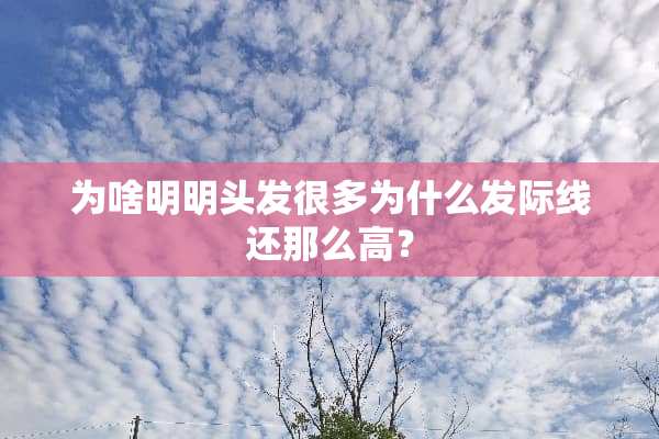 为啥明明头发很多为什么发际线还那么高？