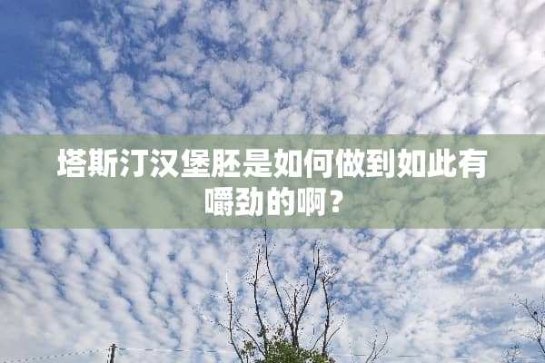 塔斯汀汉堡胚是如何做到如此有嚼劲的啊？