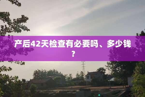 产后42天检查有必要吗、多少钱？