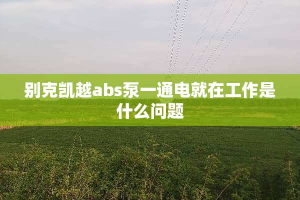 别克凯越abs泵一通电就在工作是什么问题