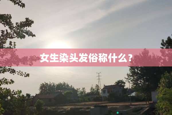 女生染头发俗称什么？