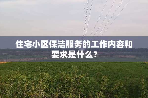 住宅小区保洁服务的工作内容和要求是什么？