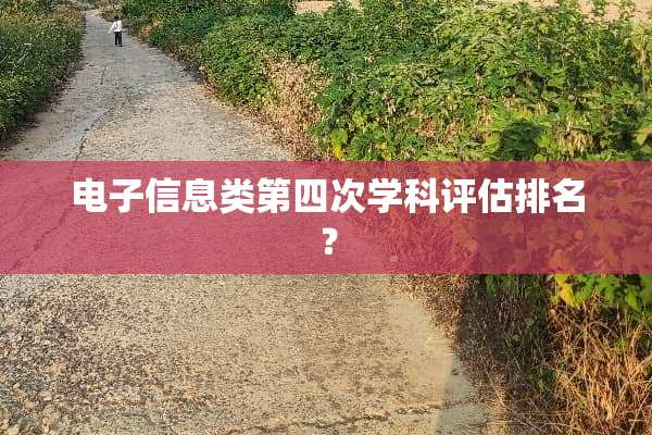 电子信息类第四次学科评估排名？