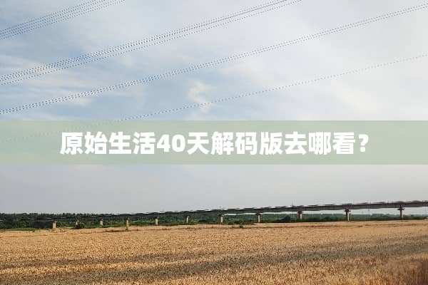 原始生活40天**版去哪看？