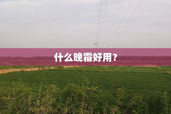 什么晚霜好用？