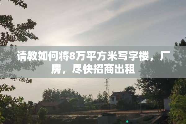 请教如何将8万平方米写字楼，厂房，尽快招商出租