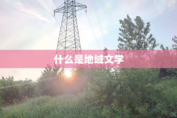 什么是地域文学