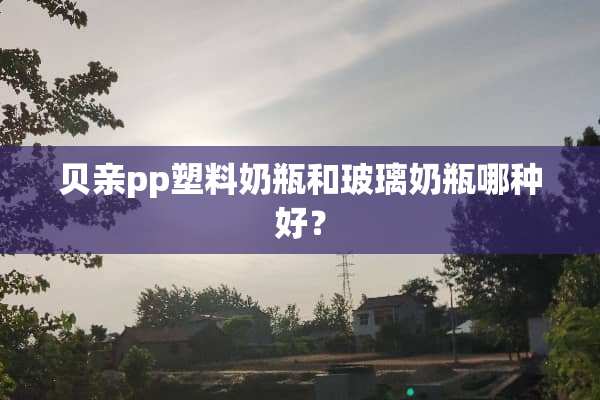贝亲pp塑料奶瓶和玻璃奶瓶哪种好？