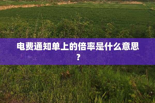 电费通知单上的倍率是什么意思？