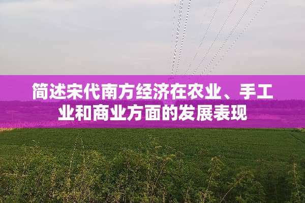 简述宋代南方经济在农业、手工业和商业方面的发展表现