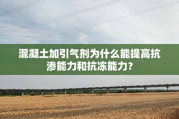 混凝土加引气剂为什么能提高抗渗能力和抗冻能力？