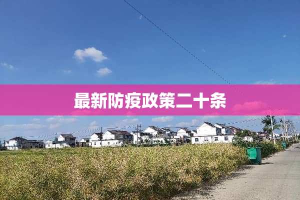 最新防疫政策二十条