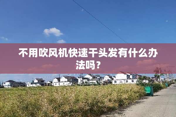 不用吹风机快速干头发有什么办法吗？