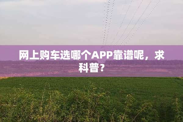 网上购车选哪个APP靠谱呢，求科普？