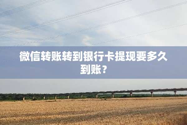微信转账转到***提现要多久到账？
