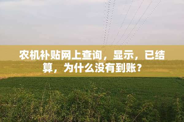 农机补贴网上查询，显示，已结算，为什么没有到账？
