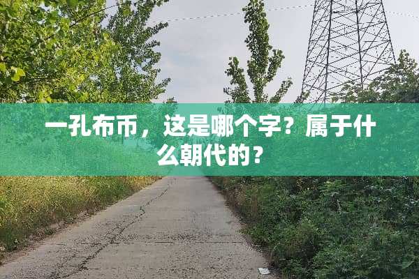 一孔布币，这是哪个字？属于什么朝代的？