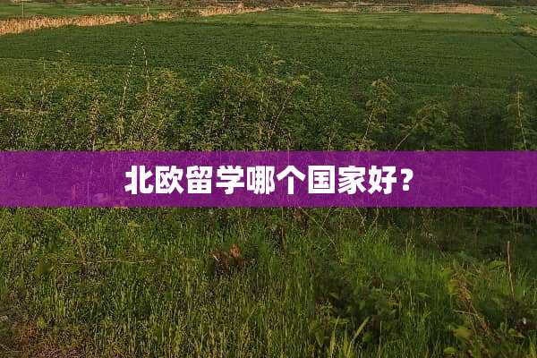 北欧留学哪个国家好？