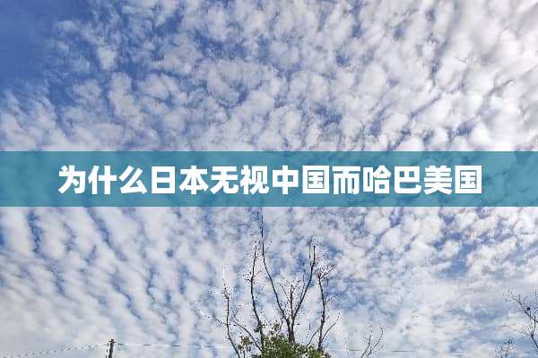 为什么日本无视中国而哈巴美国