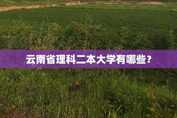 云南省理科二本大学有哪些？