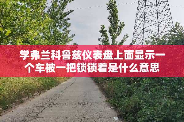 学弗兰科鲁兹仪表盘上面显示一个车被一把锁锁着是什么意思