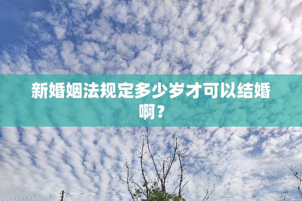 新婚姻法规定多少岁才可以结婚啊？