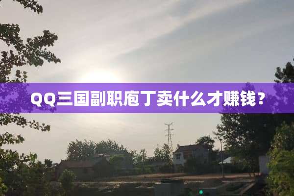 QQ三国副职庖丁卖什么才赚钱？