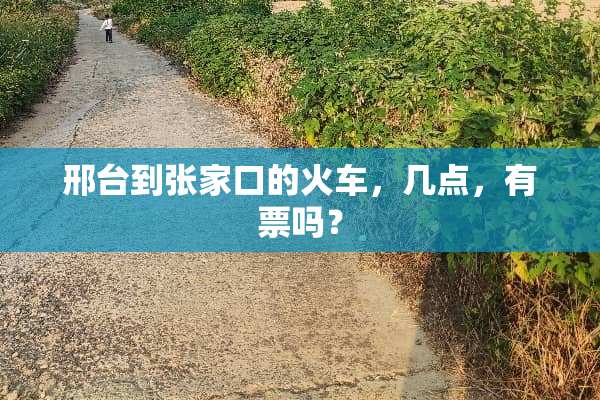 邢台到张家口的火车，几点，有票吗？