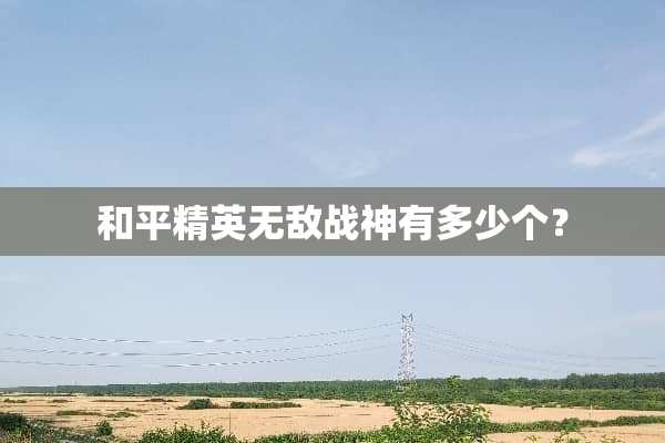 和平精英无敌战神有多少个？