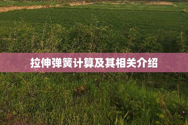 拉伸弹簧计算及其相关介绍
