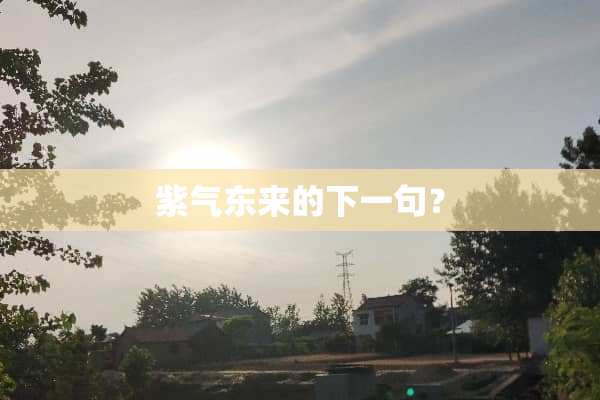 紫气东来的下一句？