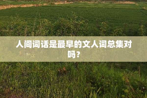 人间词话是最早的文人词总集对吗？