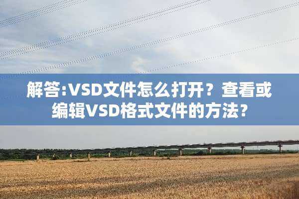 解答:VSD文件怎么打开？查看或编辑VSD格式文件的方法？