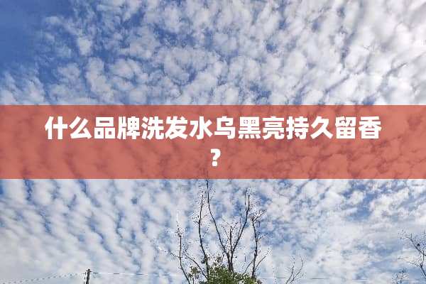 什么品牌洗发水乌黑亮持久留香？