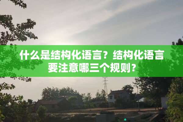 什么是结构化语言？结构化语言要注意哪三个规则？