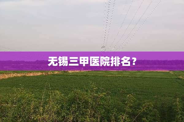 无锡三甲医院排名？