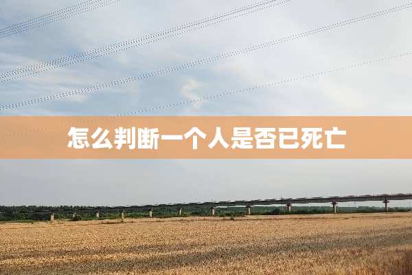 怎么判断一个人是否已死亡