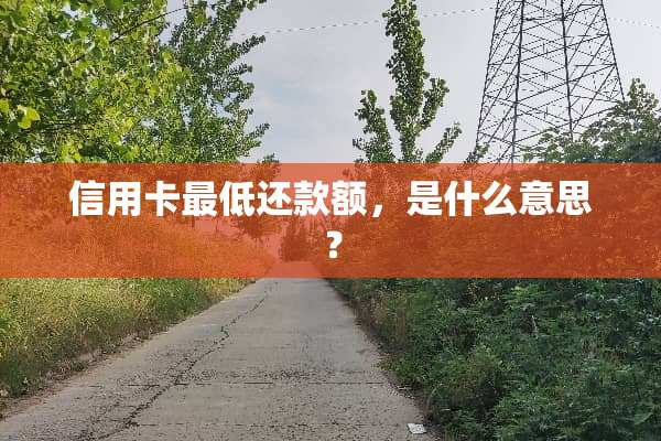 ***最低还款额，是什么意思？