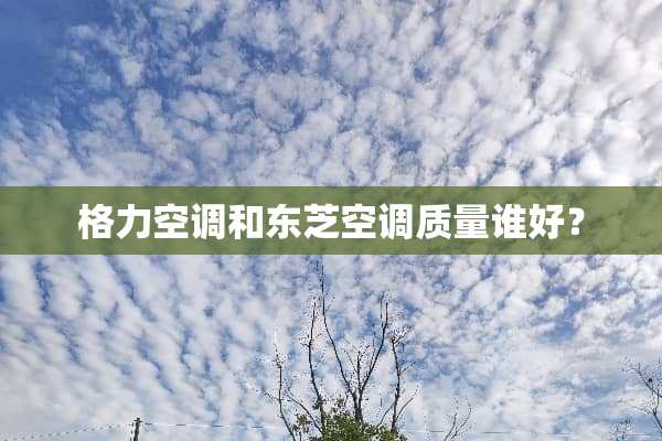 格力空调和东芝空调质量谁好？
